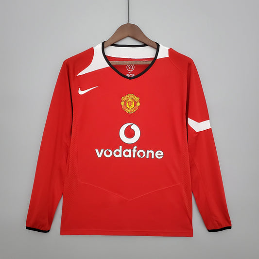 MANCHESTER UNITED I 04/05 MASCULINA (RETRÔ) MANGA LONGA